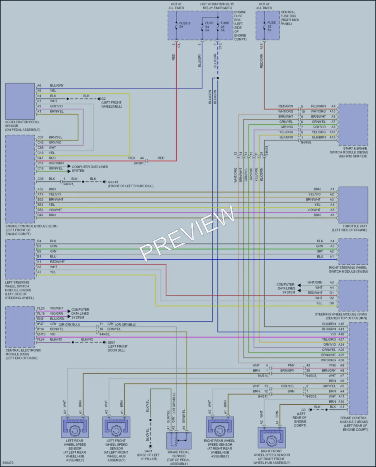 2023 Volvo S90PlugIn Cruise Control wiring diagram preview