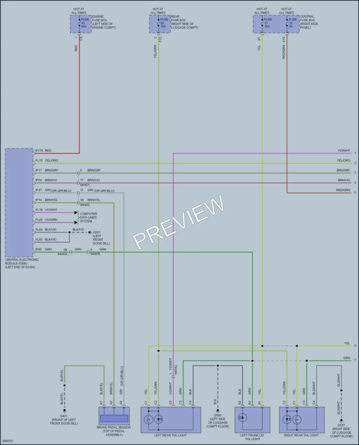2023 Volvo S90PlugIn Exterior Lights wiring diagram preview