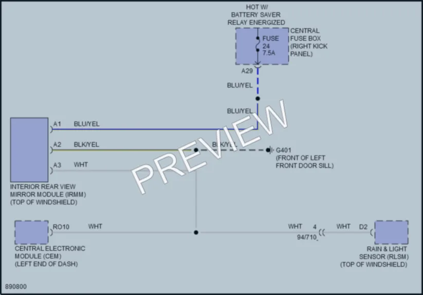 2023 Volvo S90PlugIn Power Mirrors wiring diagram preview