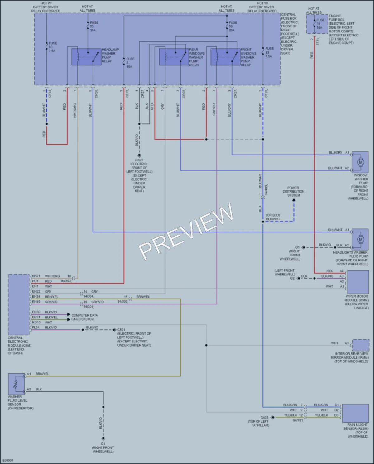 2023 Volvo XC40 Wiper Washer wiring diagram preview