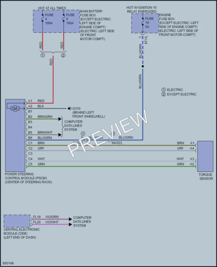 2023 Volvo XC40Electric Electronic Power Steering wiring diagram preview