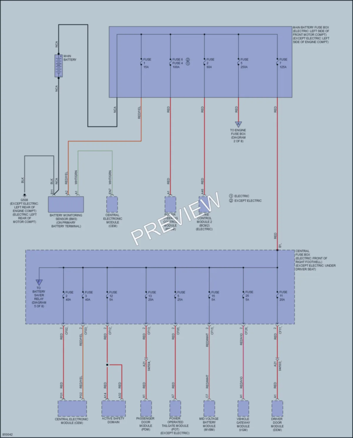 2023 Volvo XC40Electric Power Distribution wiring diagram preview