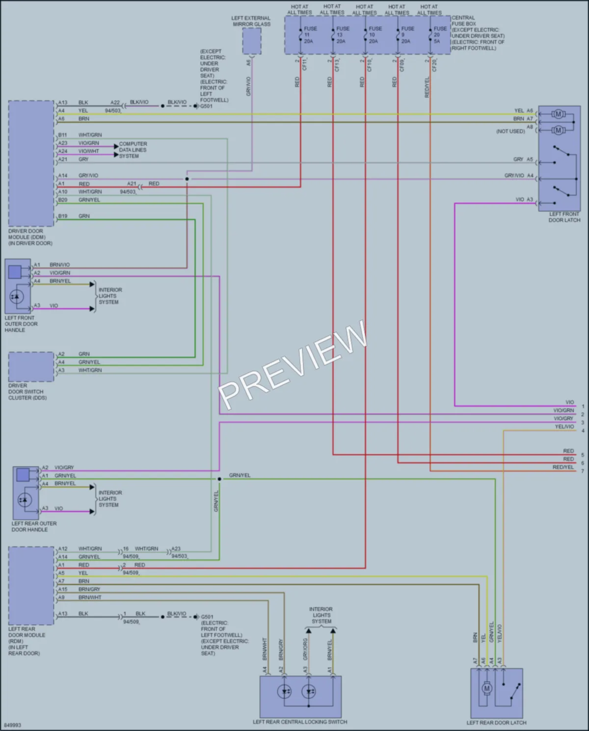 2023 Volvo XC40Electric Power Door Locks wiring diagram preview