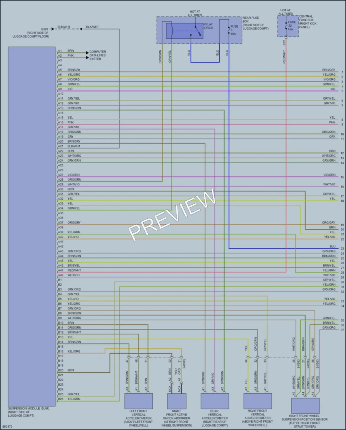 2023 Volvo XC60 Electronic Suspension wiring diagram preview