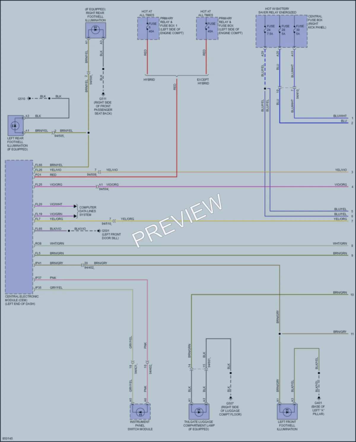 2023 Volvo XC60 Interior Lights wiring diagram preview