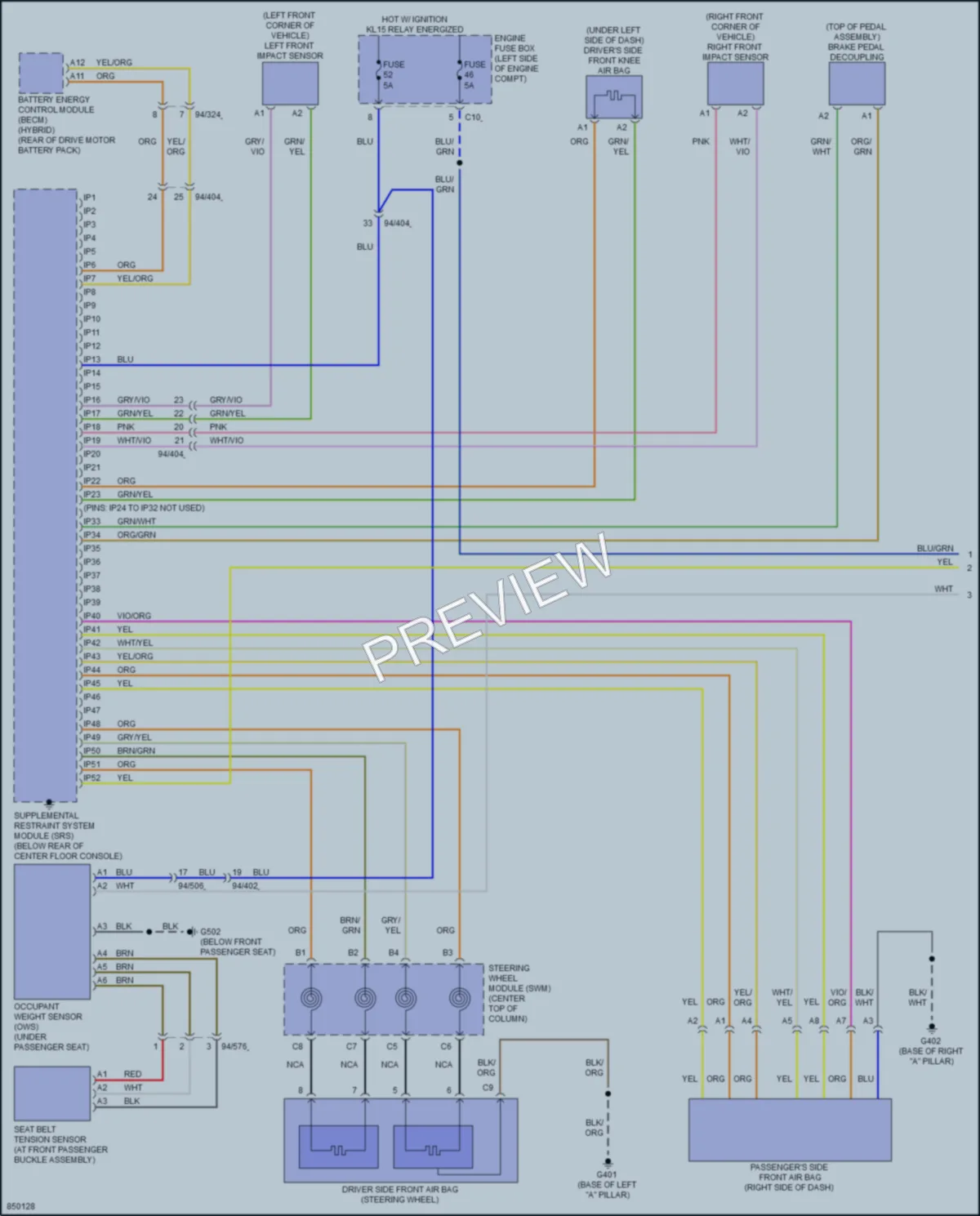 2023 Volvo XC60 Supplemental Restraints wiring diagram preview