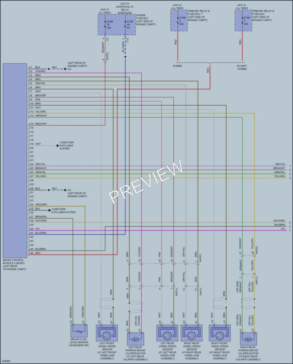 2023 Volvo XC60PlugIn Anti Lock Brakes wiring diagram preview