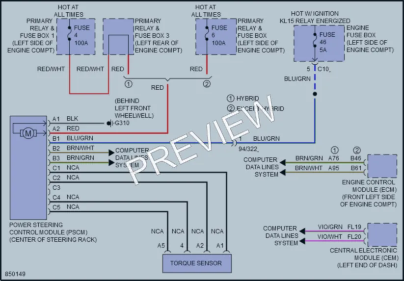 2023 Volvo XC60PlugIn Electronic Power Steering wiring diagram preview