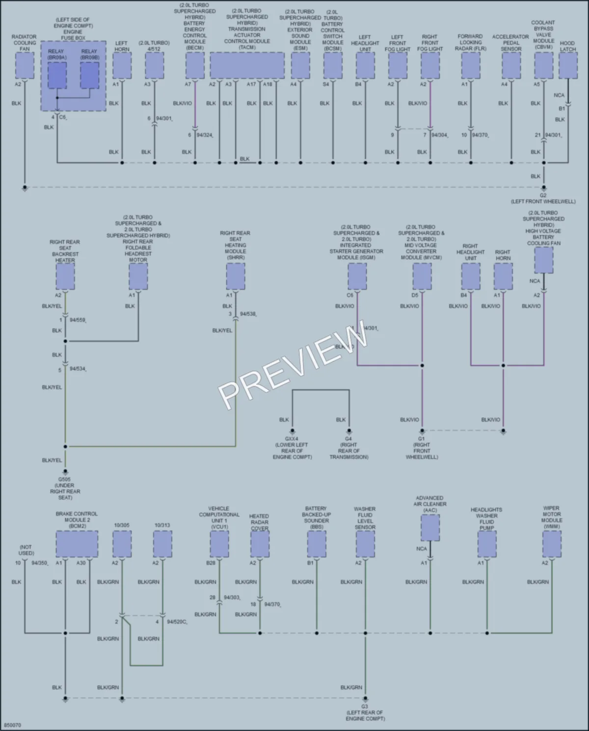 2023 Volvo XC60PlugIn Ground Distribution wiring diagram preview