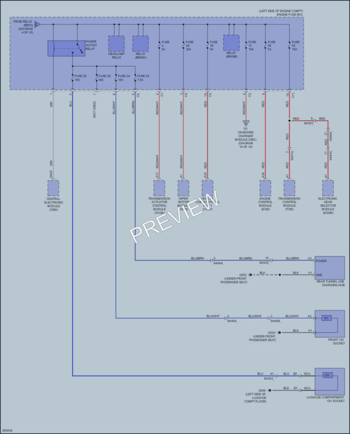 2023 Volvo XC60PlugIn Power Distribution wiring diagram preview