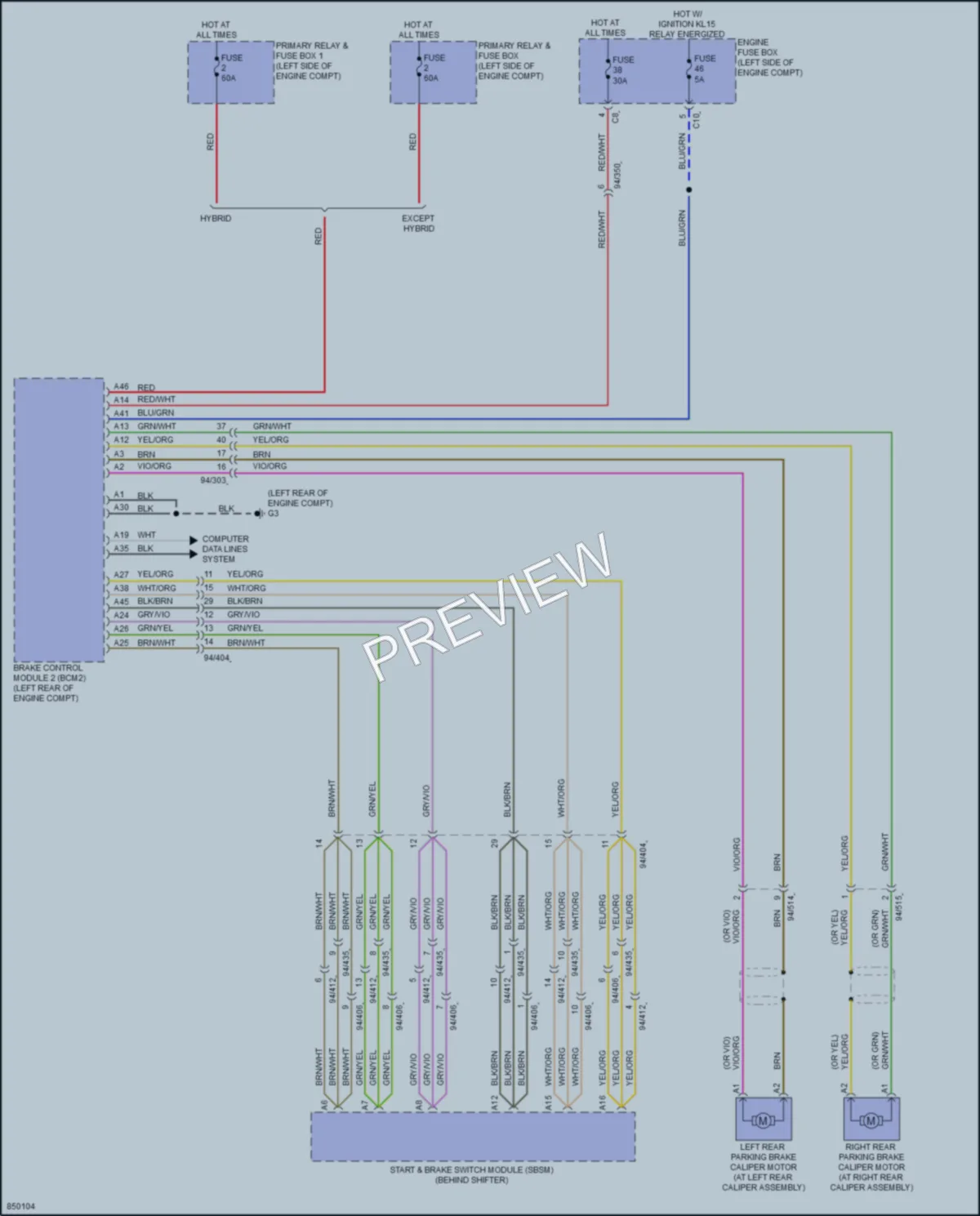 2023 Volvo XC60PlugIn Shift Interlock wiring diagram preview
