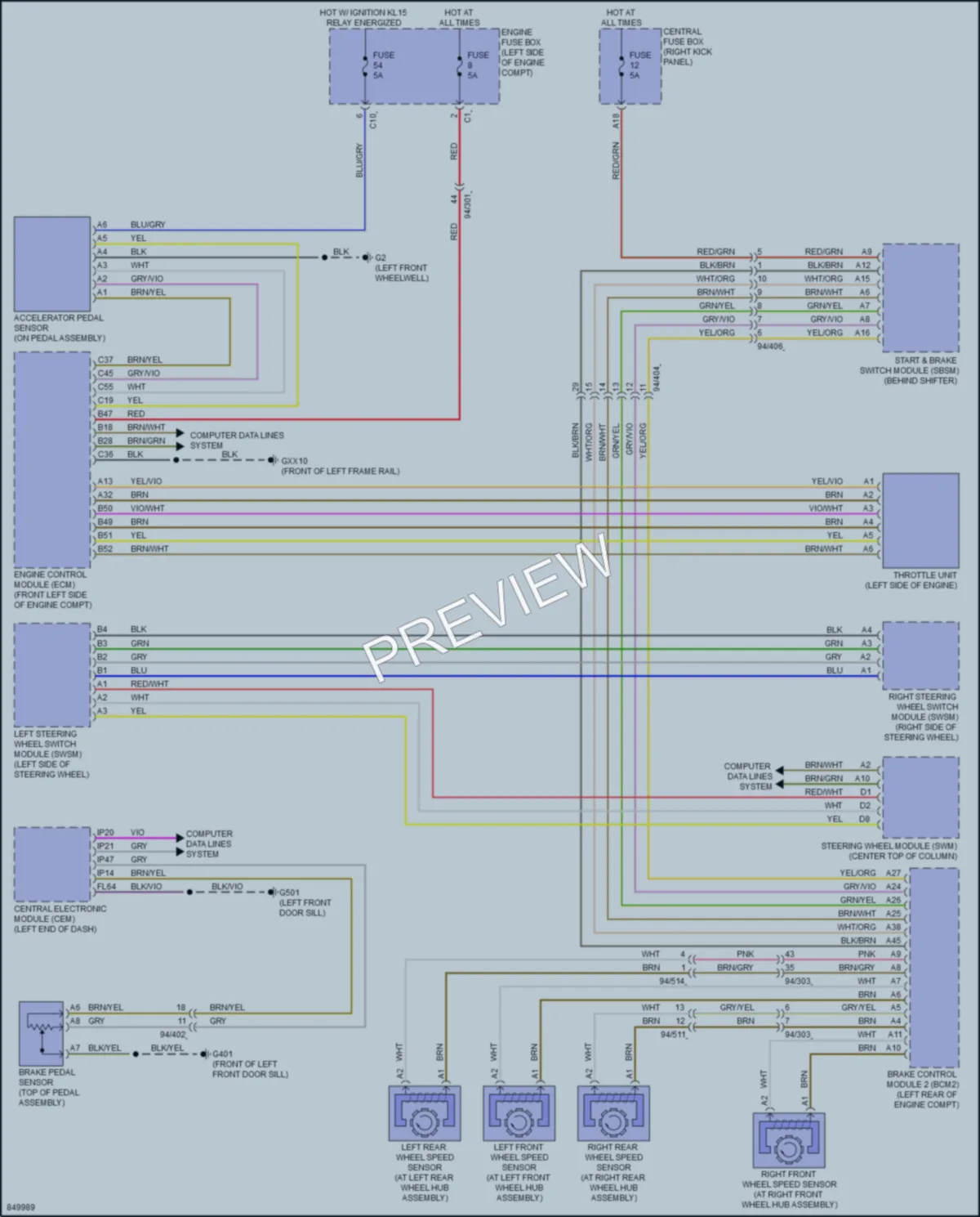 2023 Volvo XC90 Cruise Control wiring diagram preview