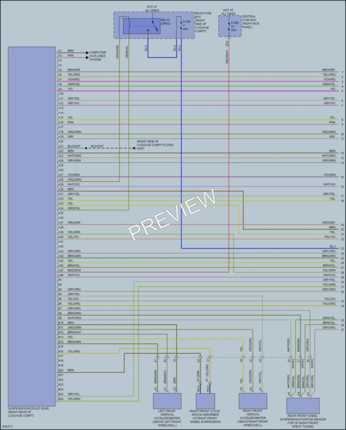 2023 Volvo XC90 Electronic Suspension wiring diagram preview
