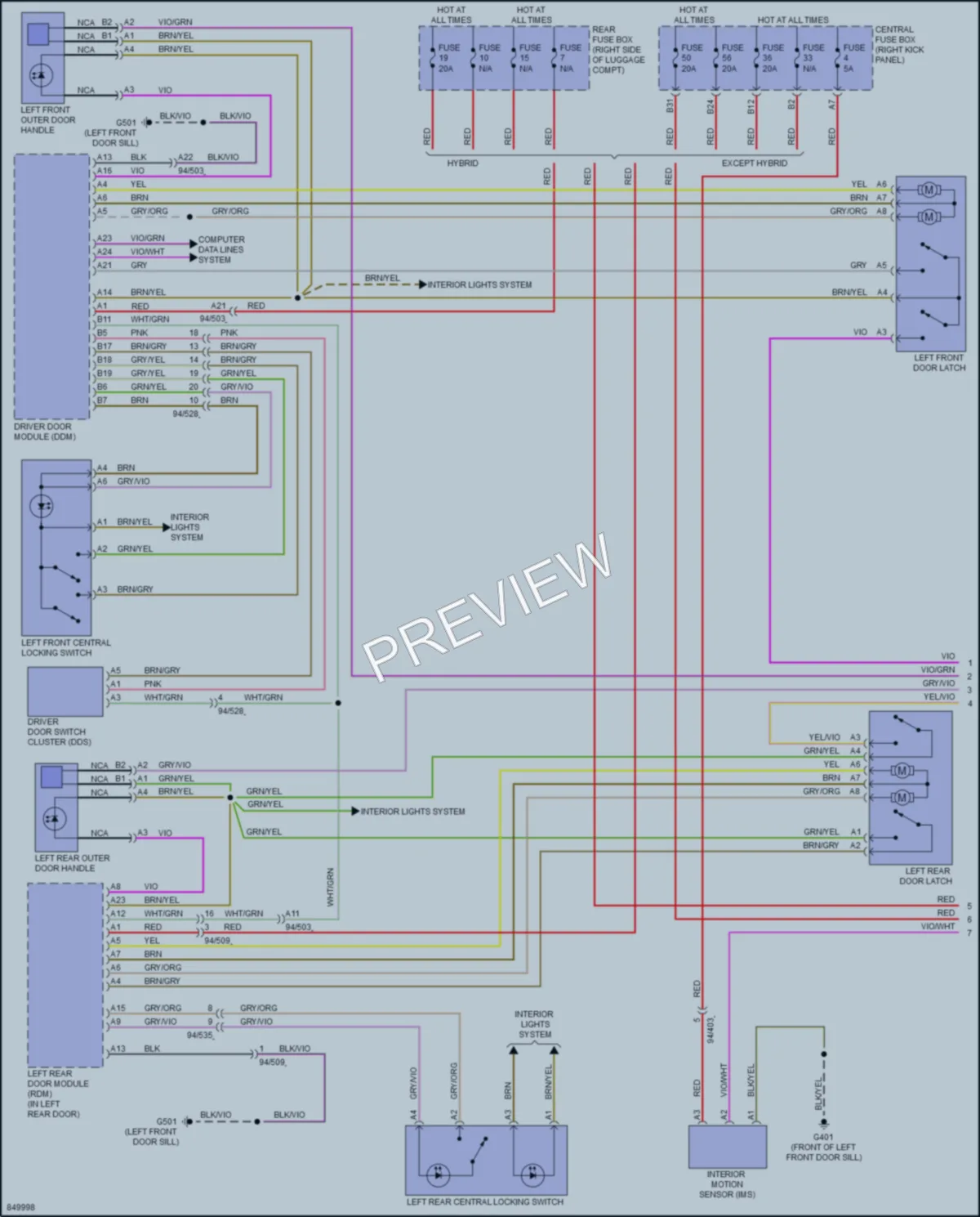 2023 Volvo XC90 Power Door Locks wiring diagram preview