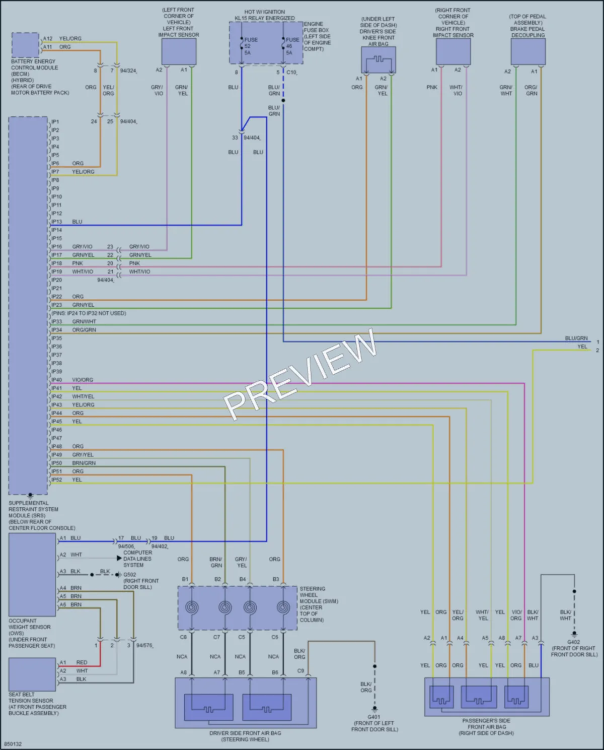 2023 Volvo XC90 Supplemental Restraints wiring diagram preview