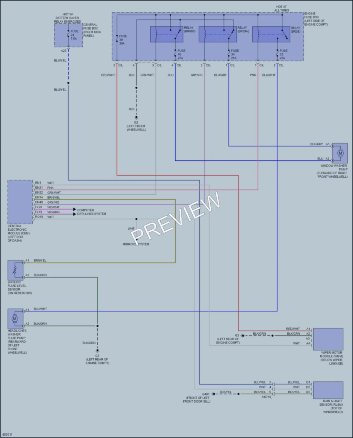 2023 Volvo XC90 Wiper Washer wiring diagram preview