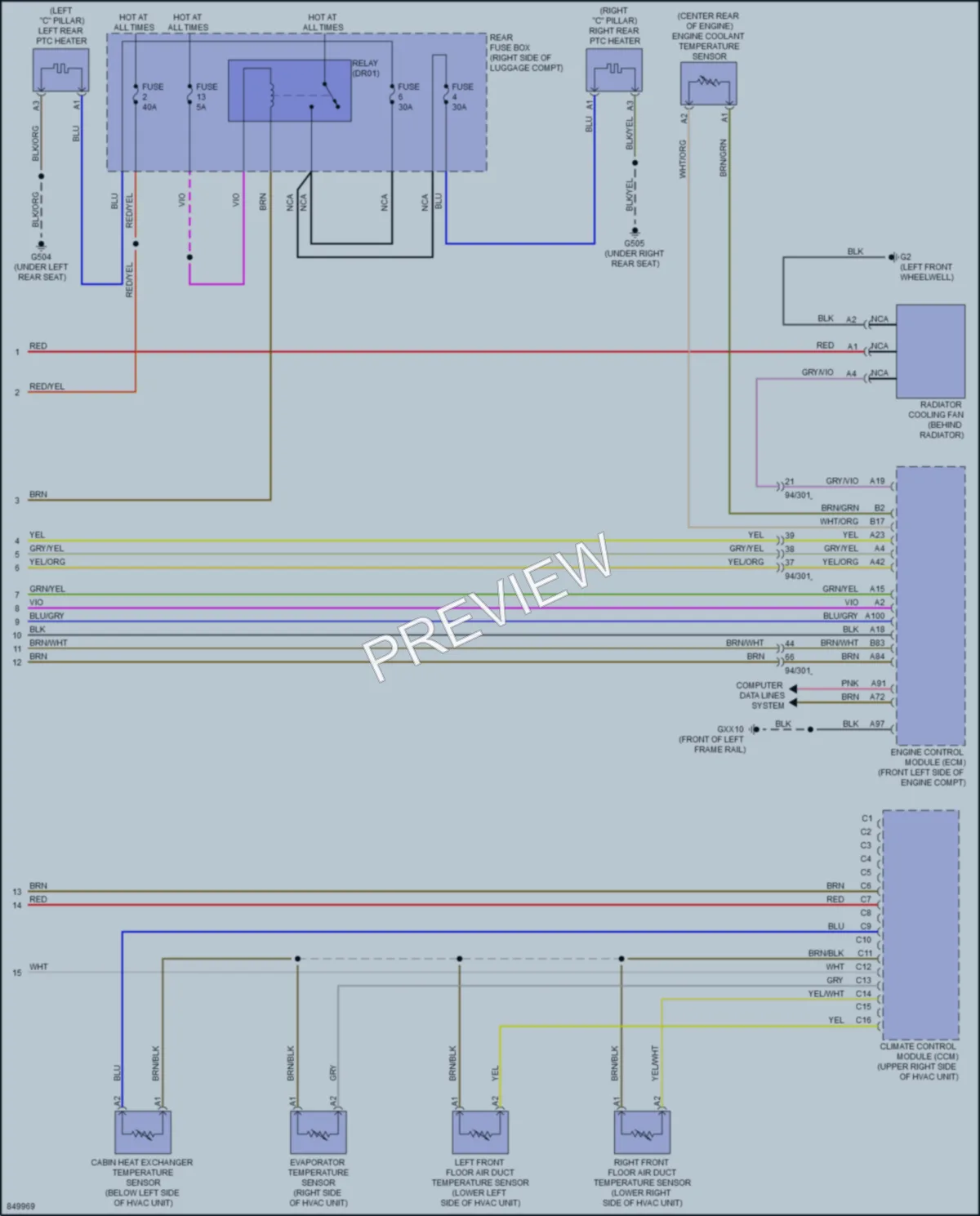 2023 Volvo XC90PlugIn Air Conditioning wiring diagram preview