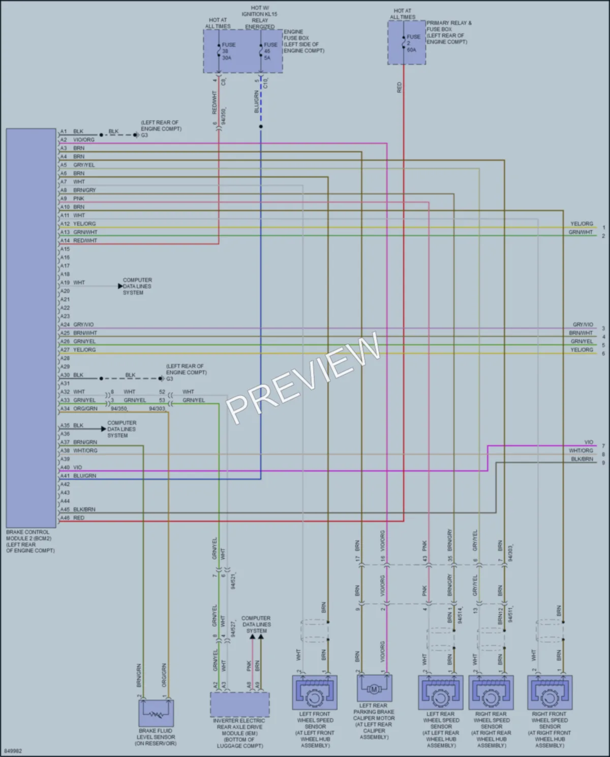 2023 Volvo XC90PlugIn Anti Lock Brakes wiring diagram preview