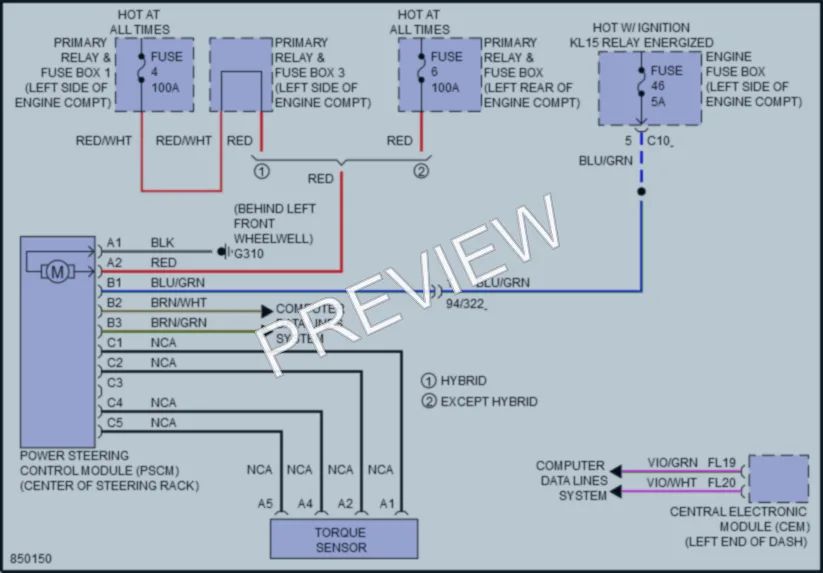 2023 Volvo XC90PlugIn Electronic Power Steering wiring diagram preview