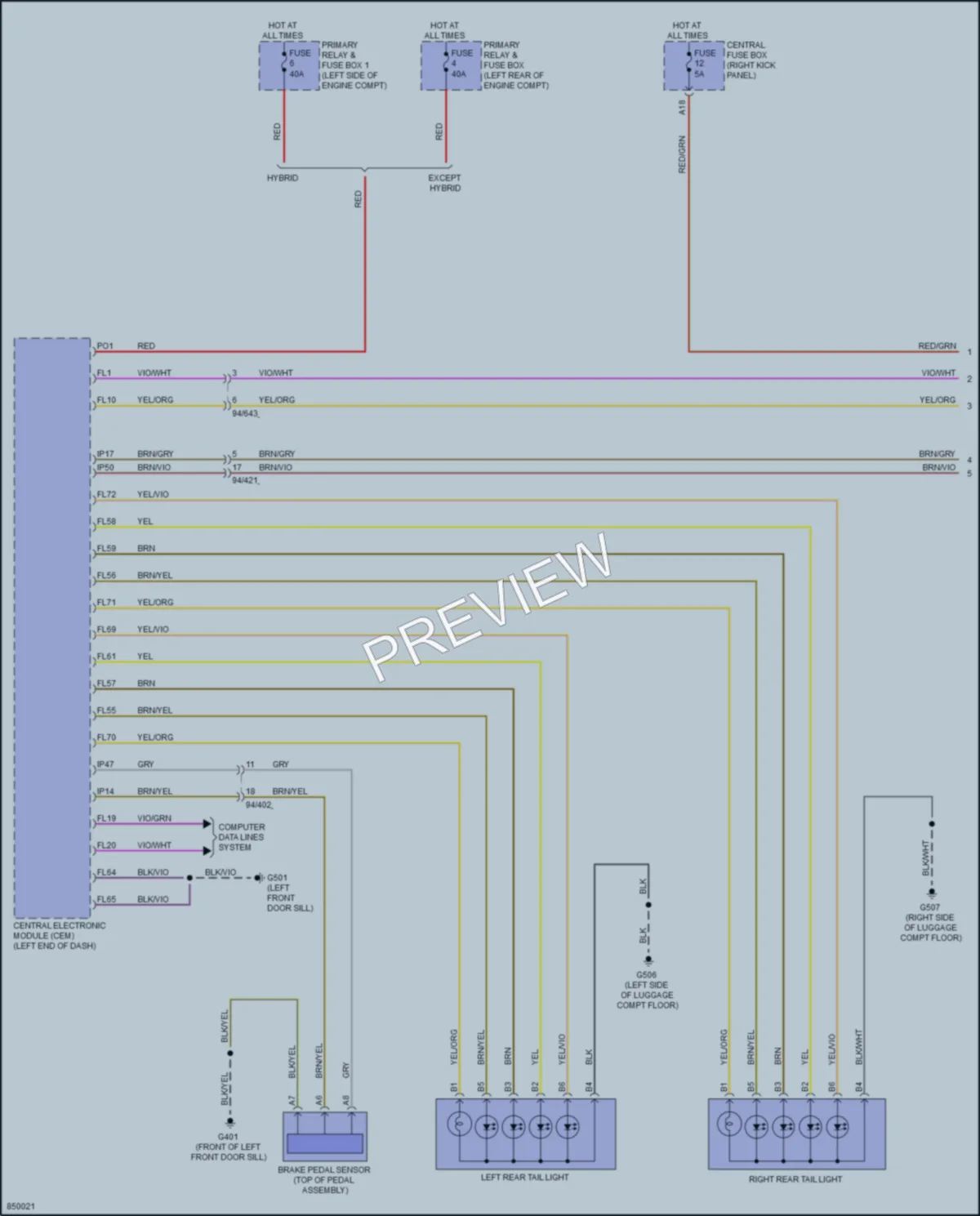 2023 Volvo XC90PlugIn Exterior Lights wiring diagram preview