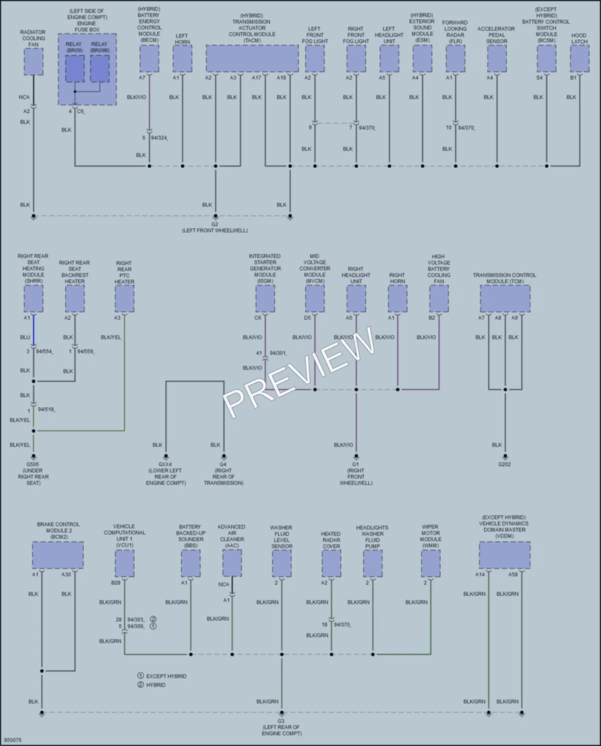 2023 Volvo XC90PlugIn Ground Distribution wiring diagram preview