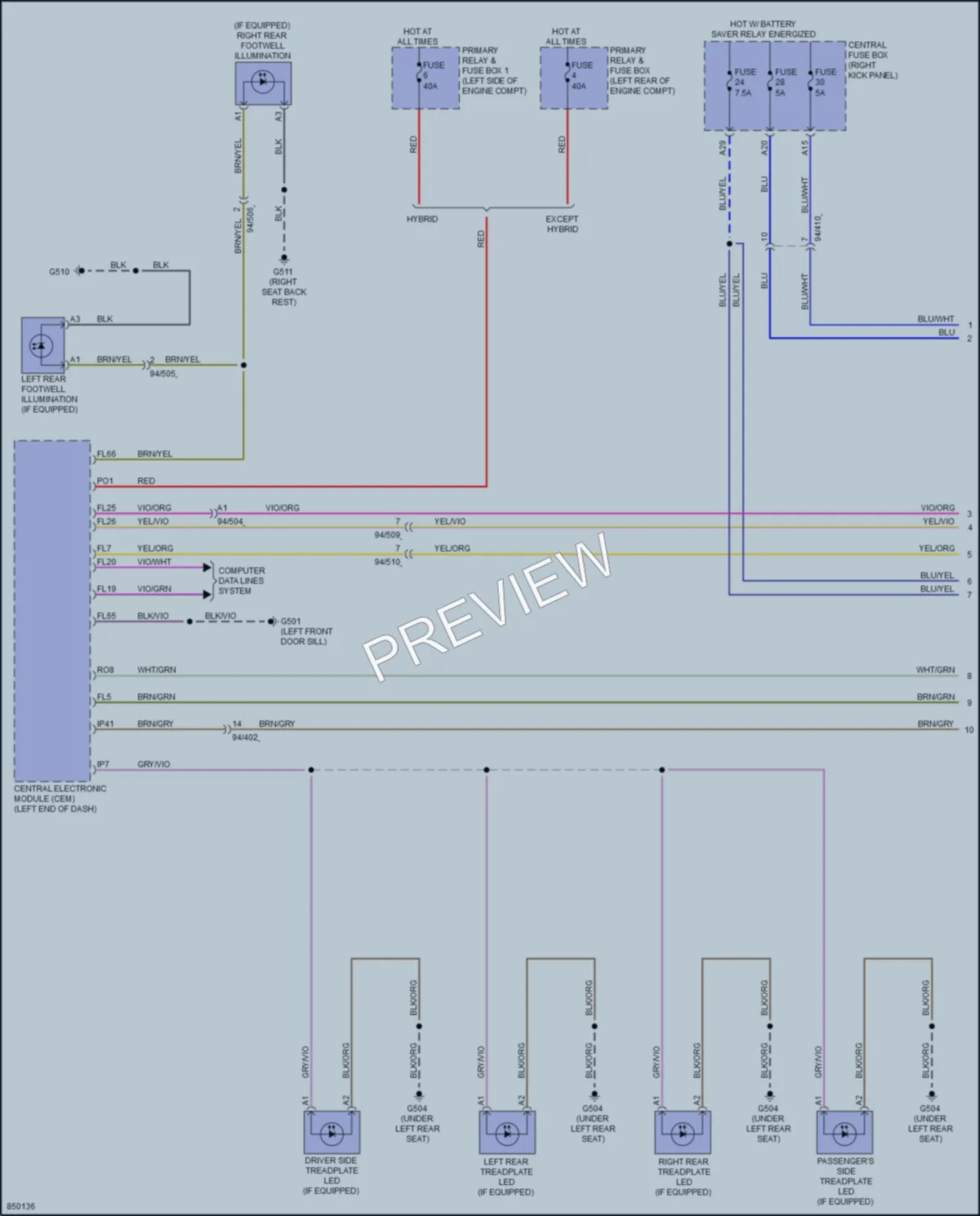 2023 Volvo XC90PlugIn Interior Lights wiring diagram preview