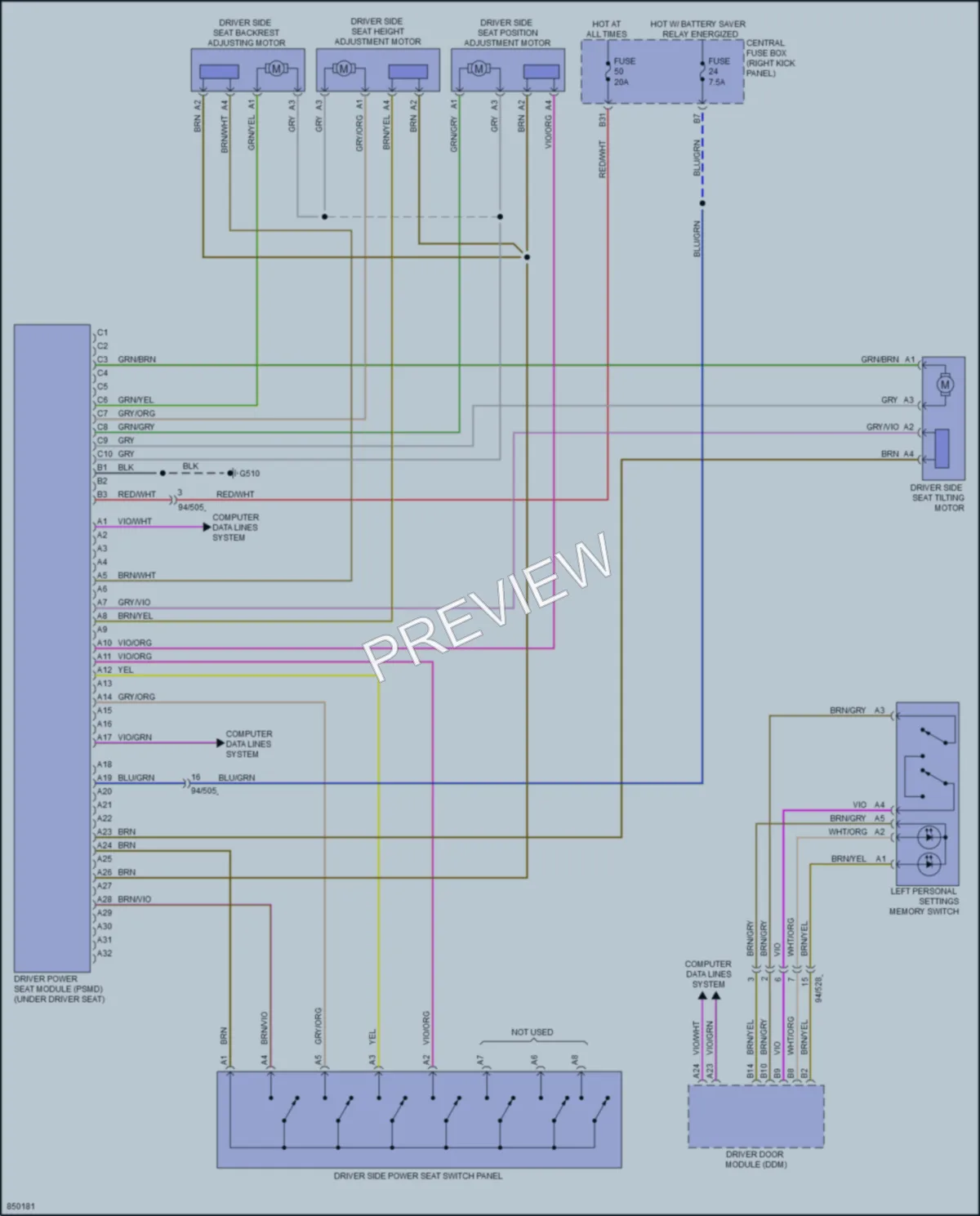 2023 Volvo XC90PlugIn Memory Systems wiring diagram preview