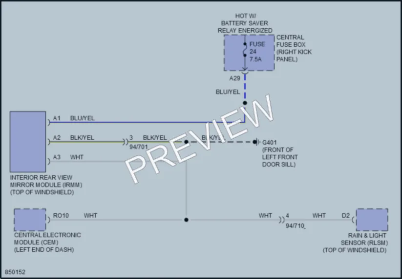 2023 Volvo XC90PlugIn Power Mirrors wiring diagram preview