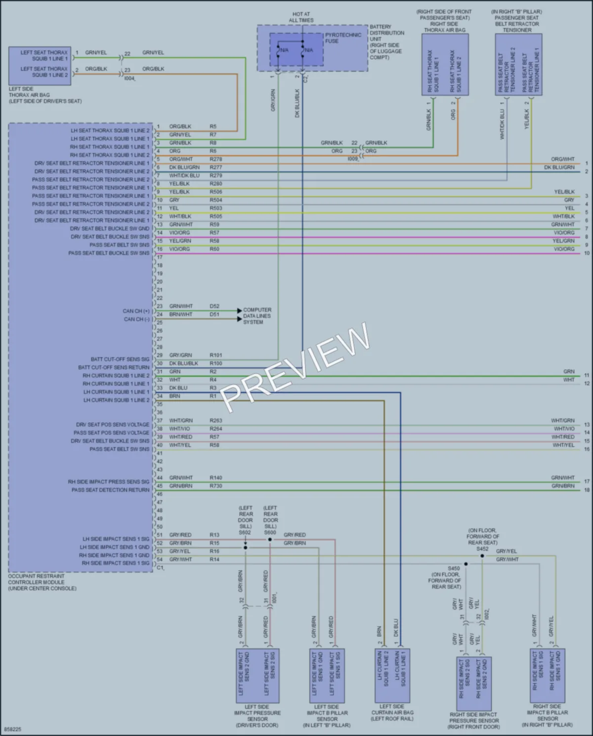 2024 AlfaRomeo Giulia Supplemental Restraints wiring diagram preview