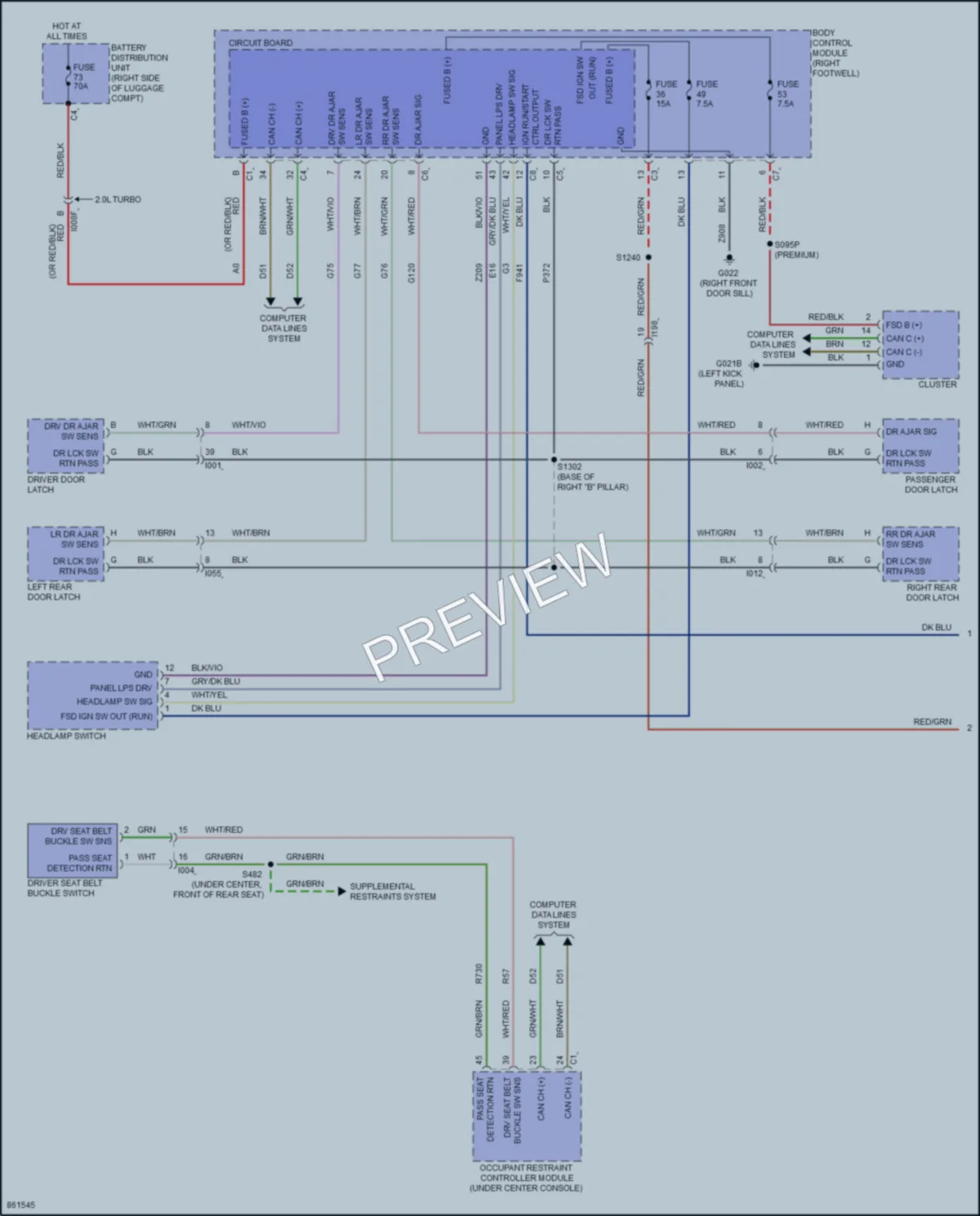 2024 AlfaRomeo Giulia Warning Systems wiring diagram preview