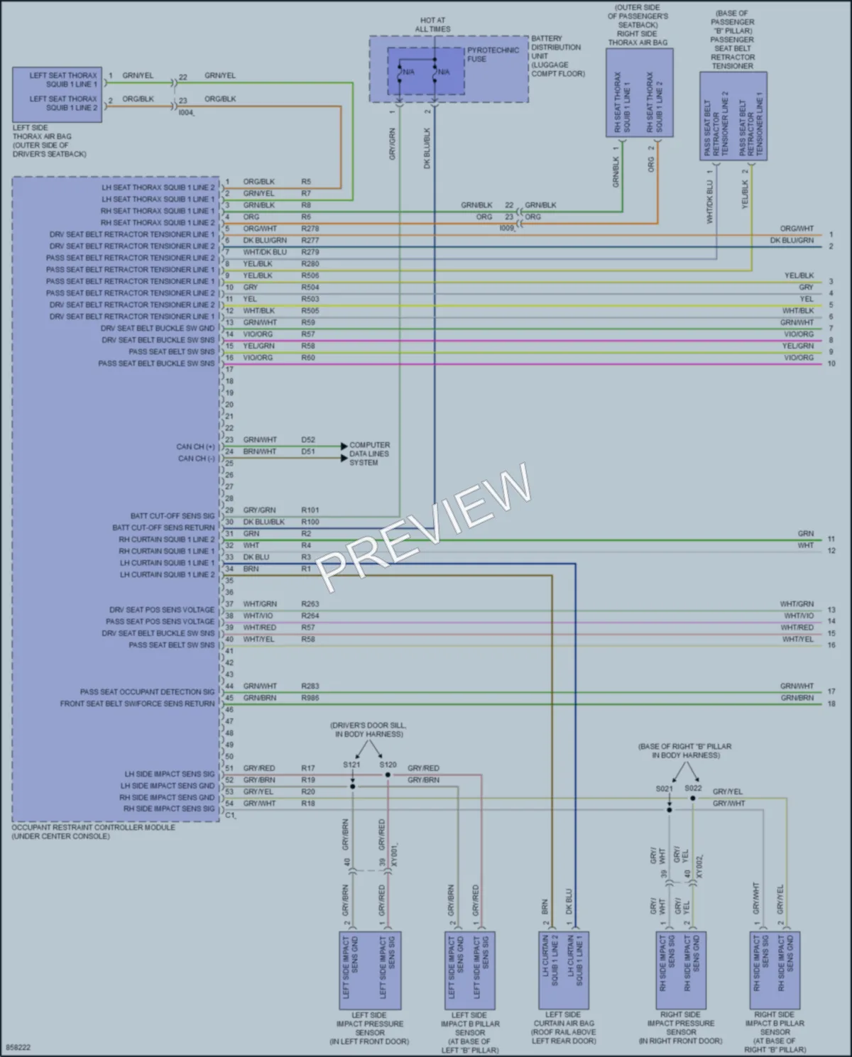 2024 AlfaRomeo Stelvio Supplemental Restraints wiring diagram preview