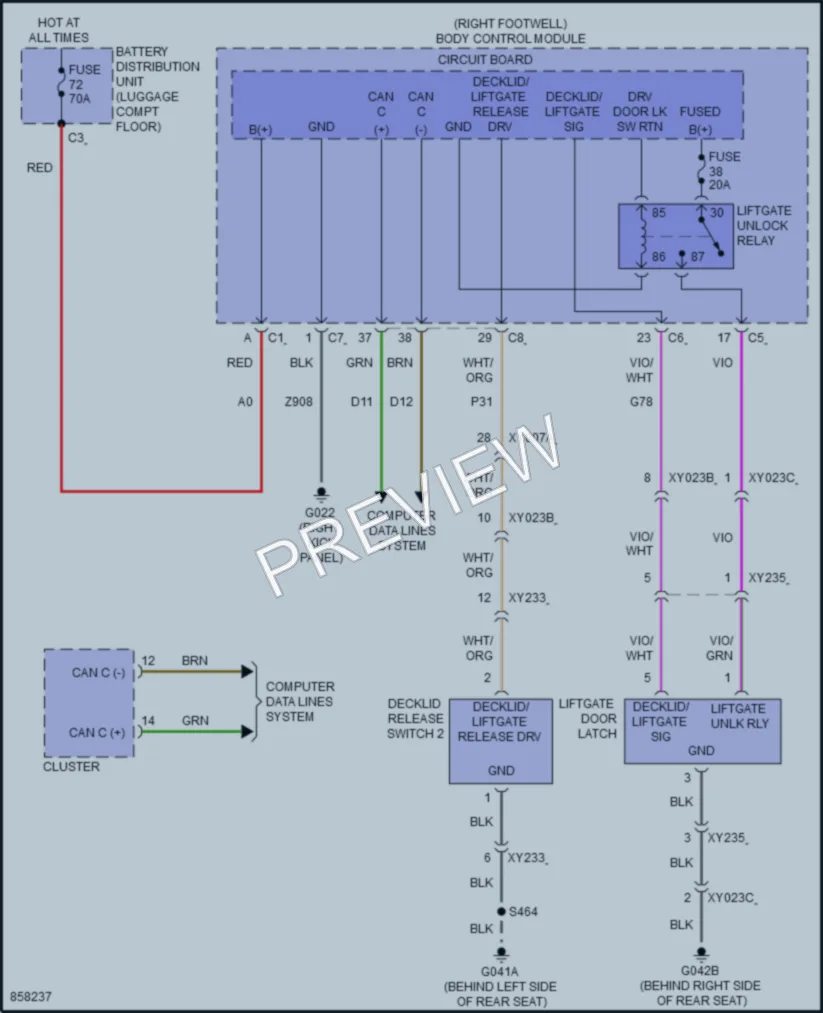 2024 AlfaRomeo Stelvio Trunk Tailgate Fuel Door wiring diagram preview