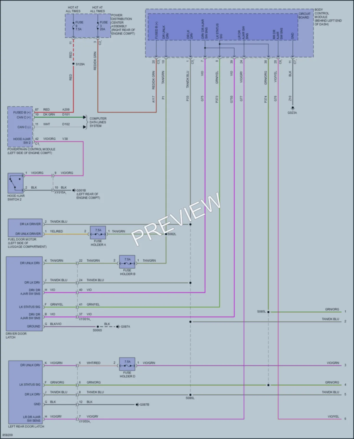 2024 AlfaRomeo Tonale Power Door Locks wiring diagram preview