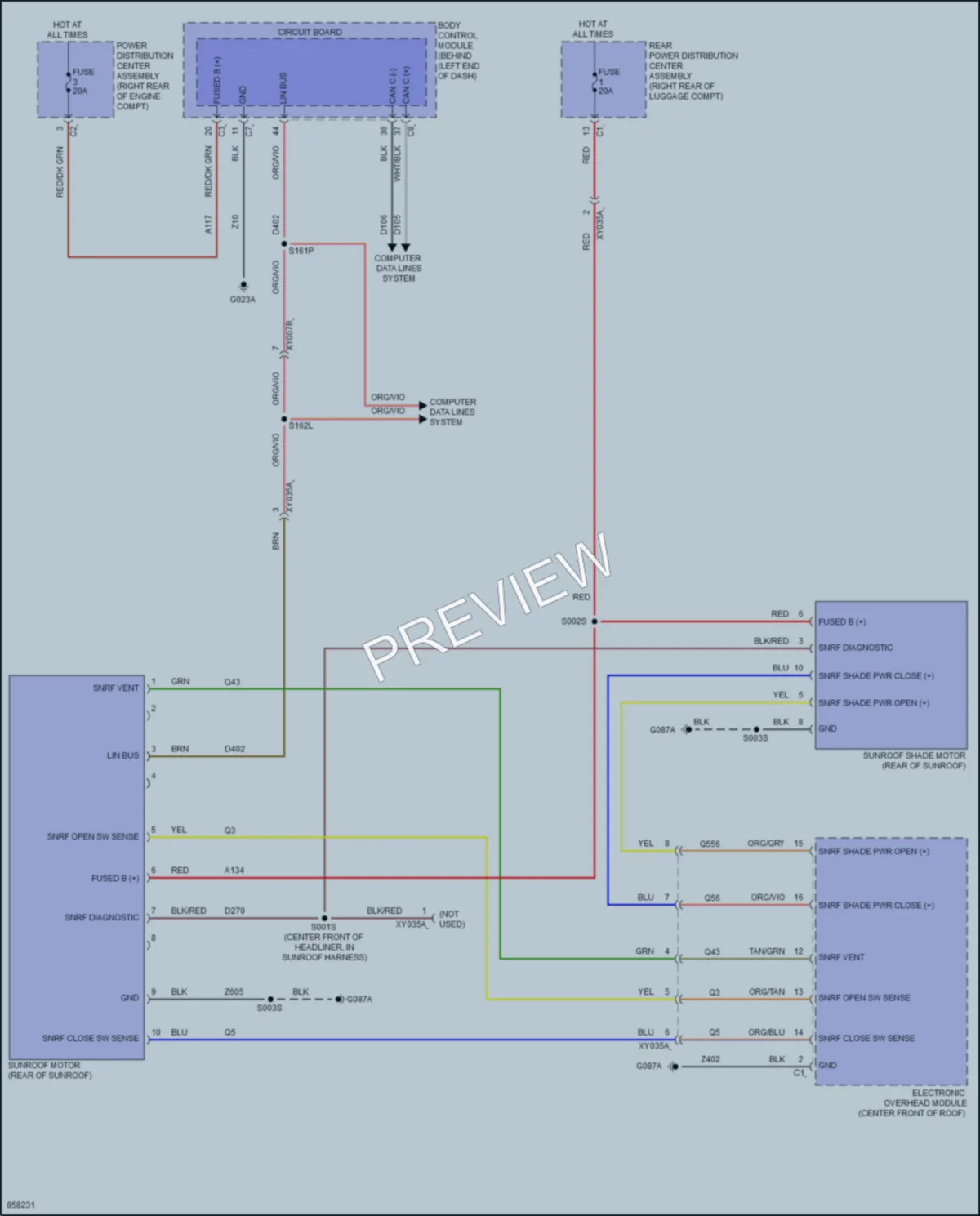2024 AlfaRomeo Tonale Power Top Sunroof wiring diagram preview