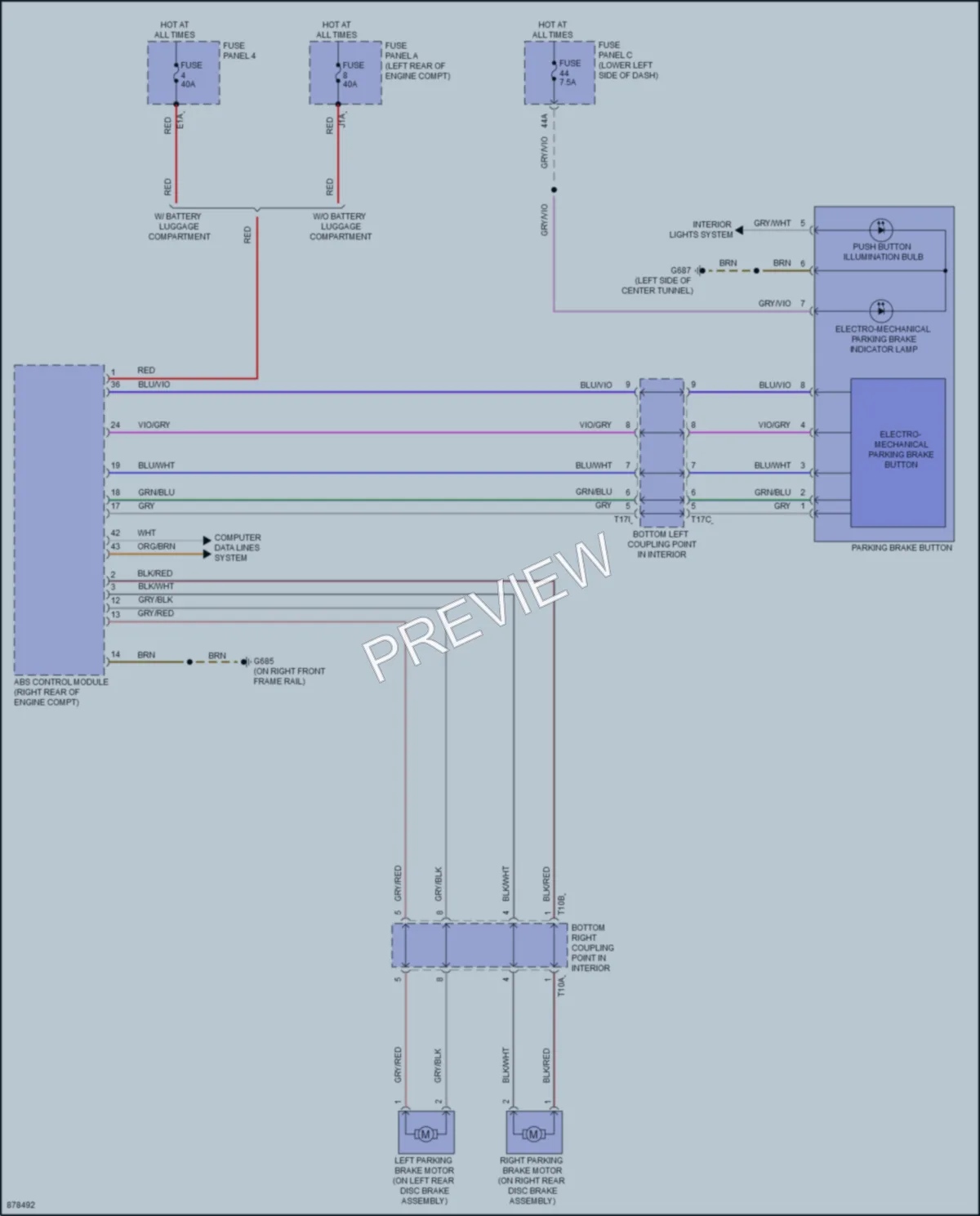 2024 Audi A3 Shift Interlock wiring diagram preview