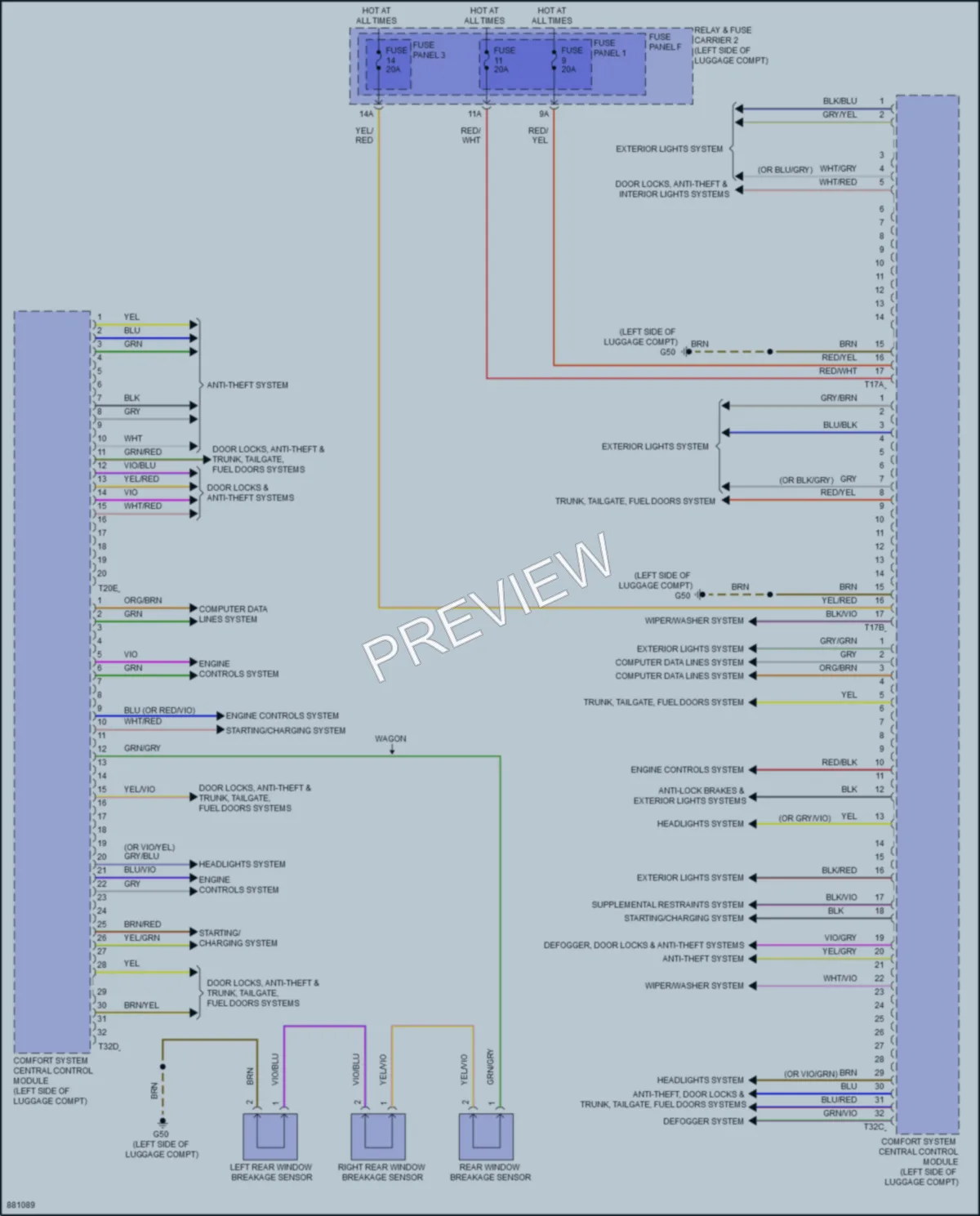 2024 Audi A4 Body Control Modules wiring diagram preview