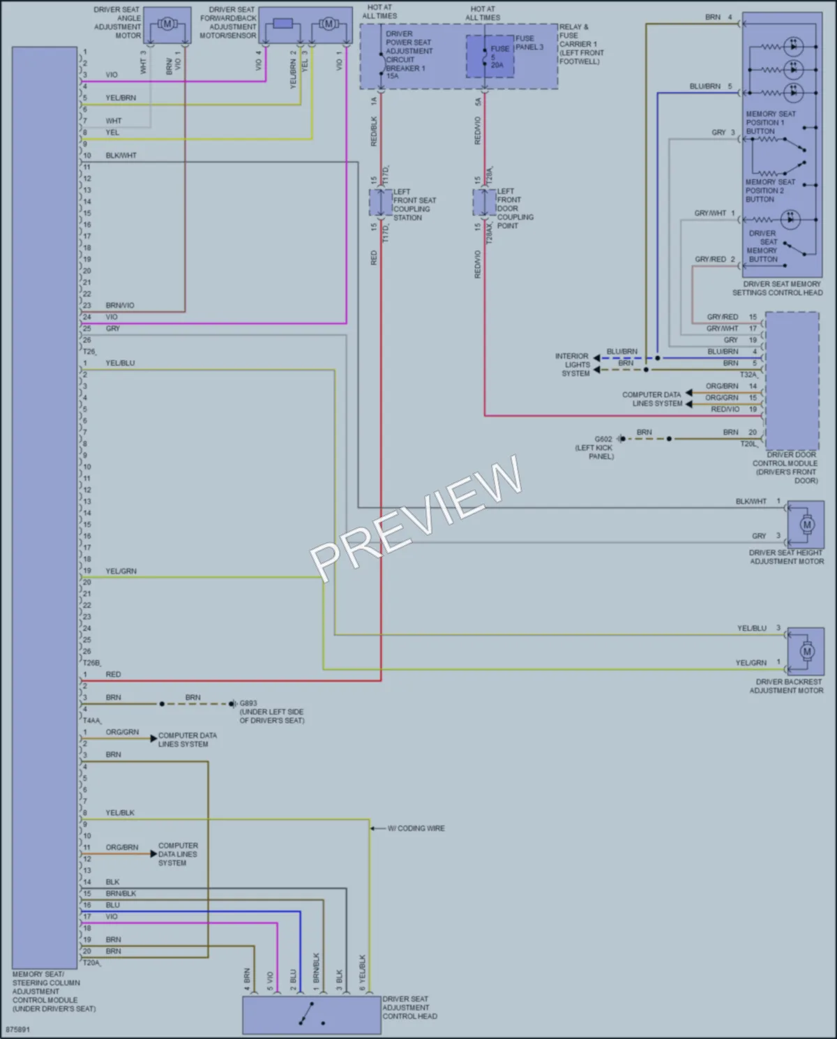 2024 Audi A4allroad Memory Systems wiring diagram preview