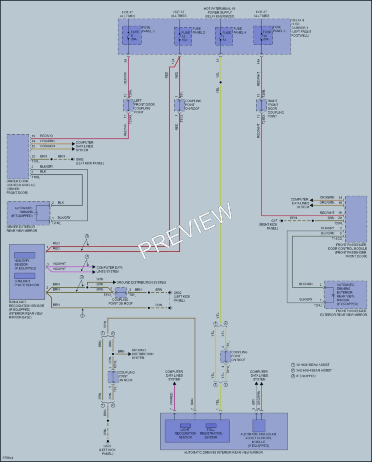 2024 Audi A4allroad Power Mirrors wiring diagram preview