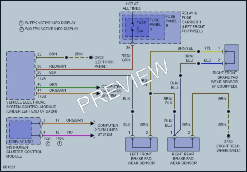2024 Audi A4allroad Warning Systems wiring diagram preview