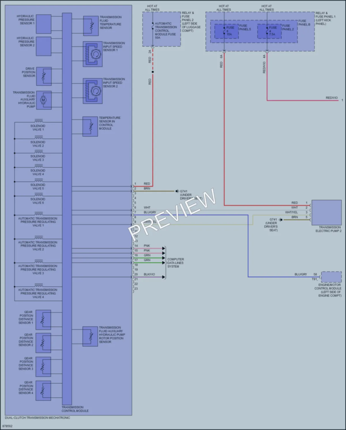 2024 Audi A5 Transmission wiring diagram preview