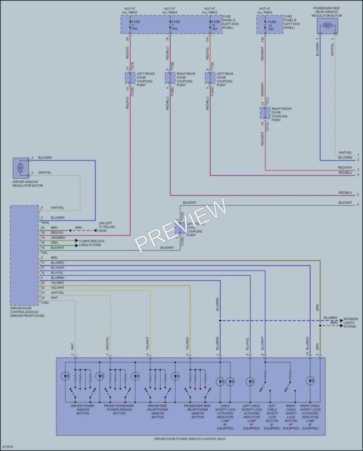 2024 Audi A6 Power Windows wiring diagram preview