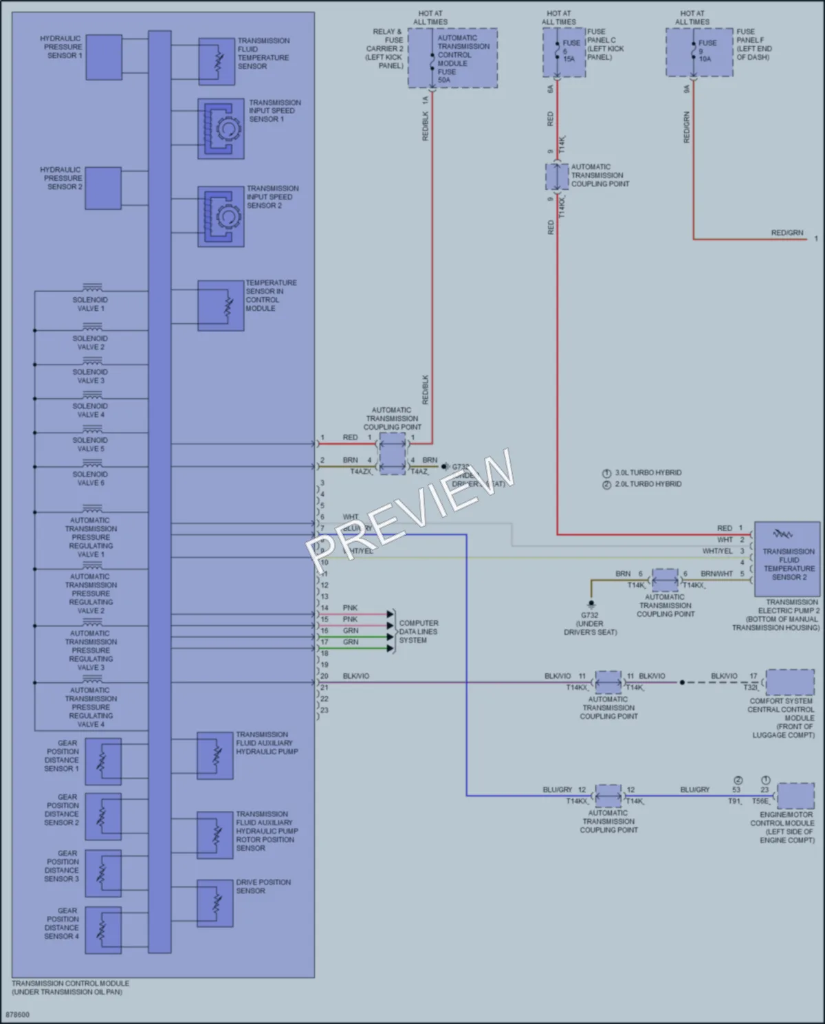 2024 Audi A6 Transmission wiring diagram preview