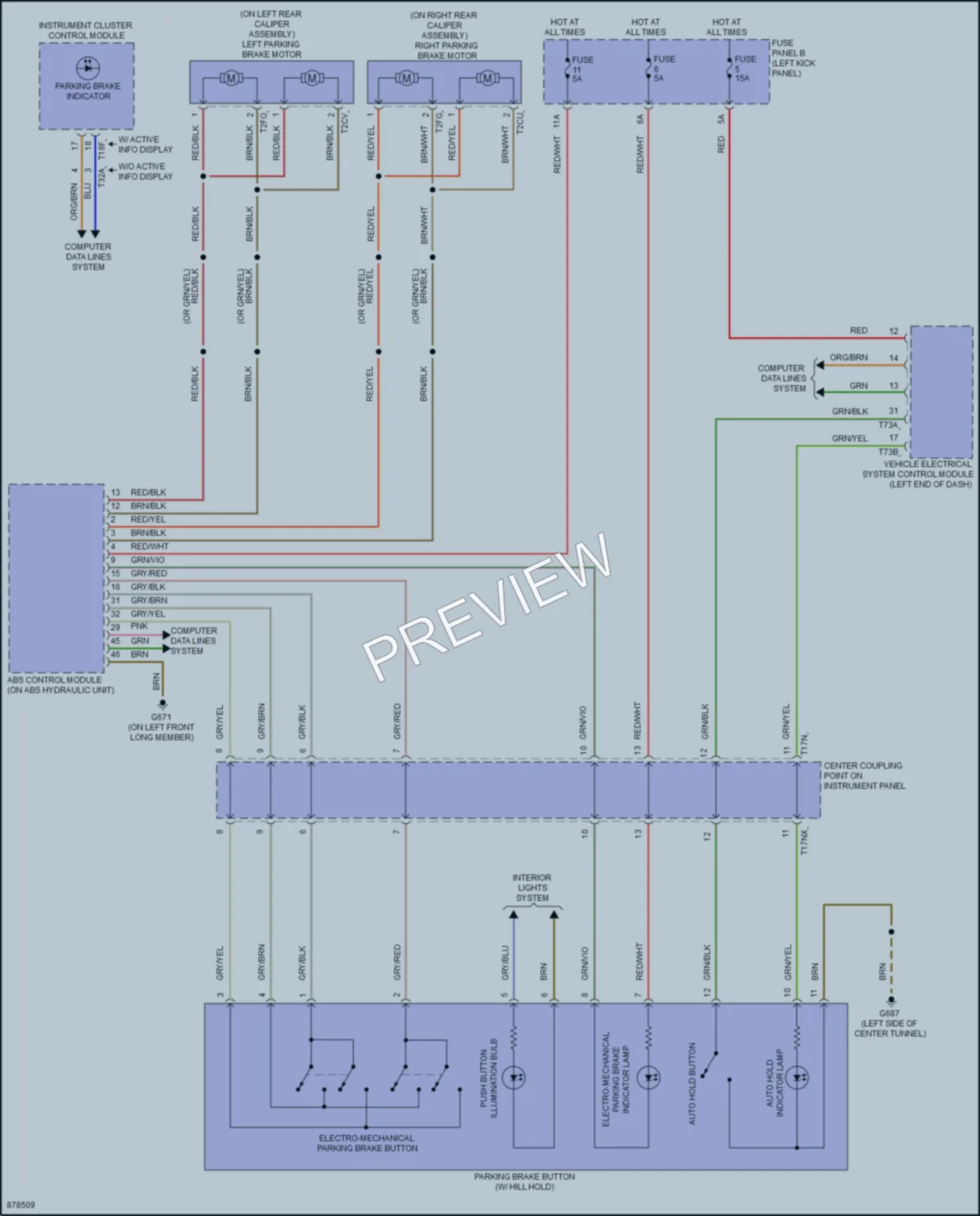 2024 Audi A7 Shift Interlock wiring diagram preview