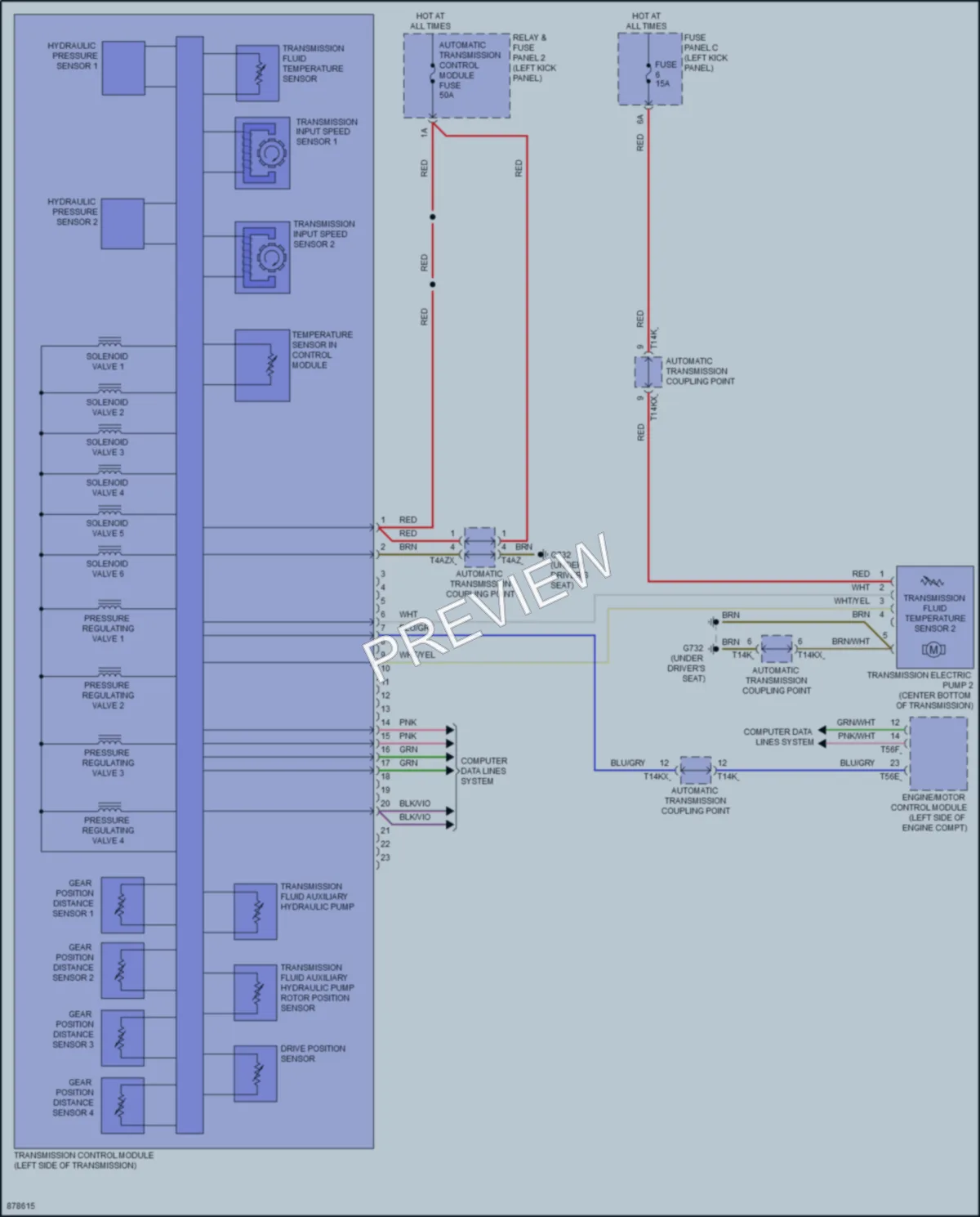 2024 Audi A7 Transmission wiring diagram preview