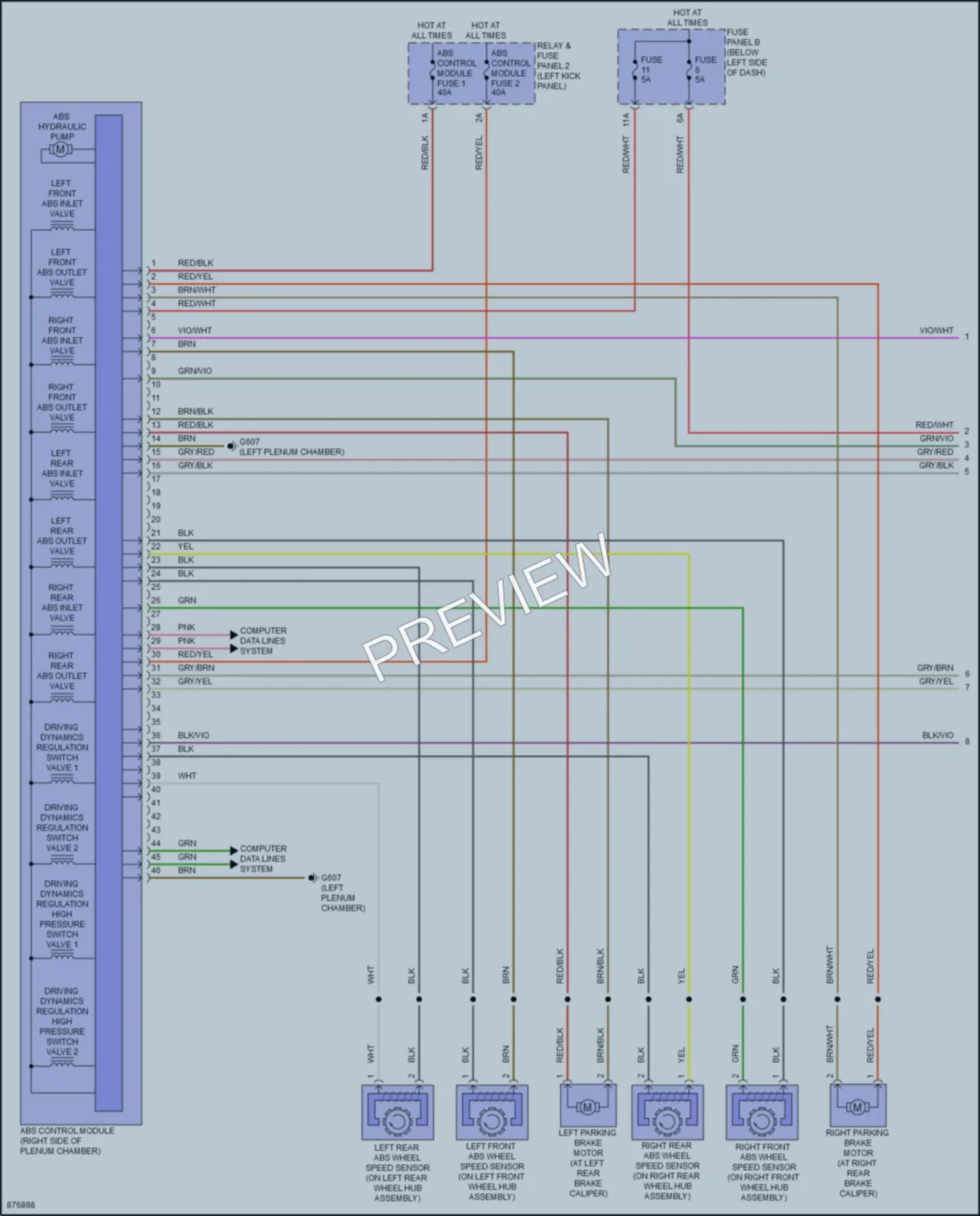 2024 Audi A8L Anti Lock Brakes wiring diagram preview