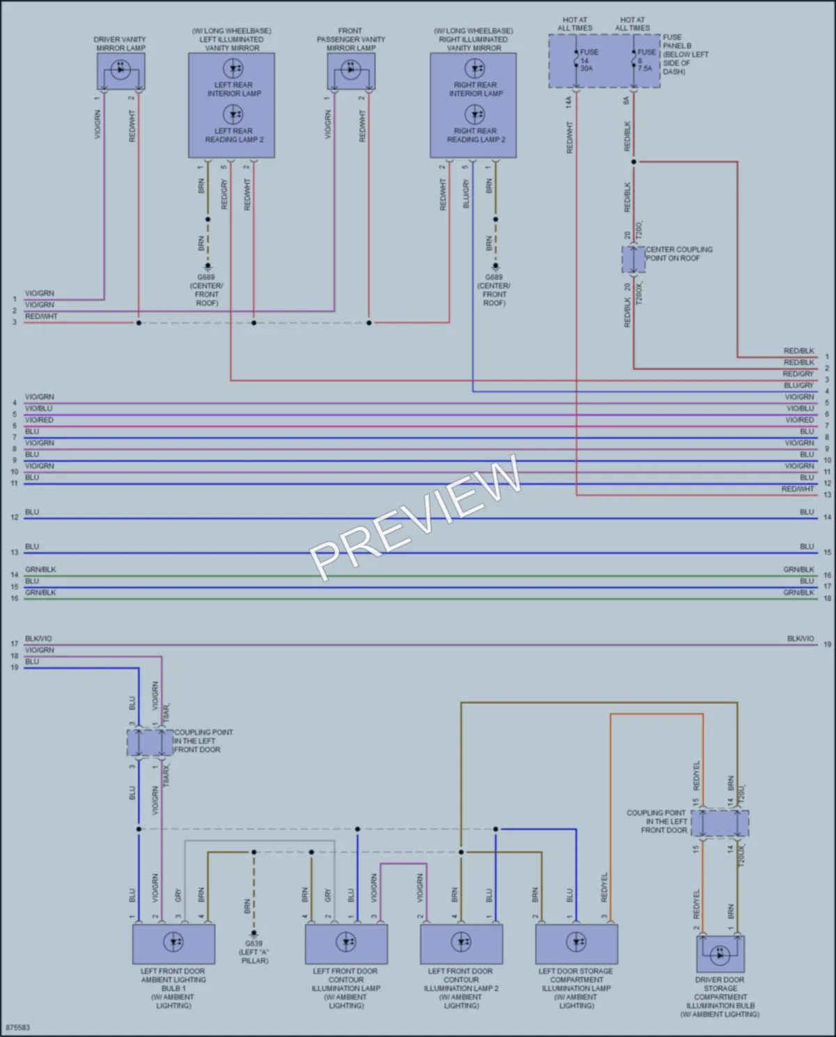 2024 Audi A8L Interior Lights wiring diagram preview