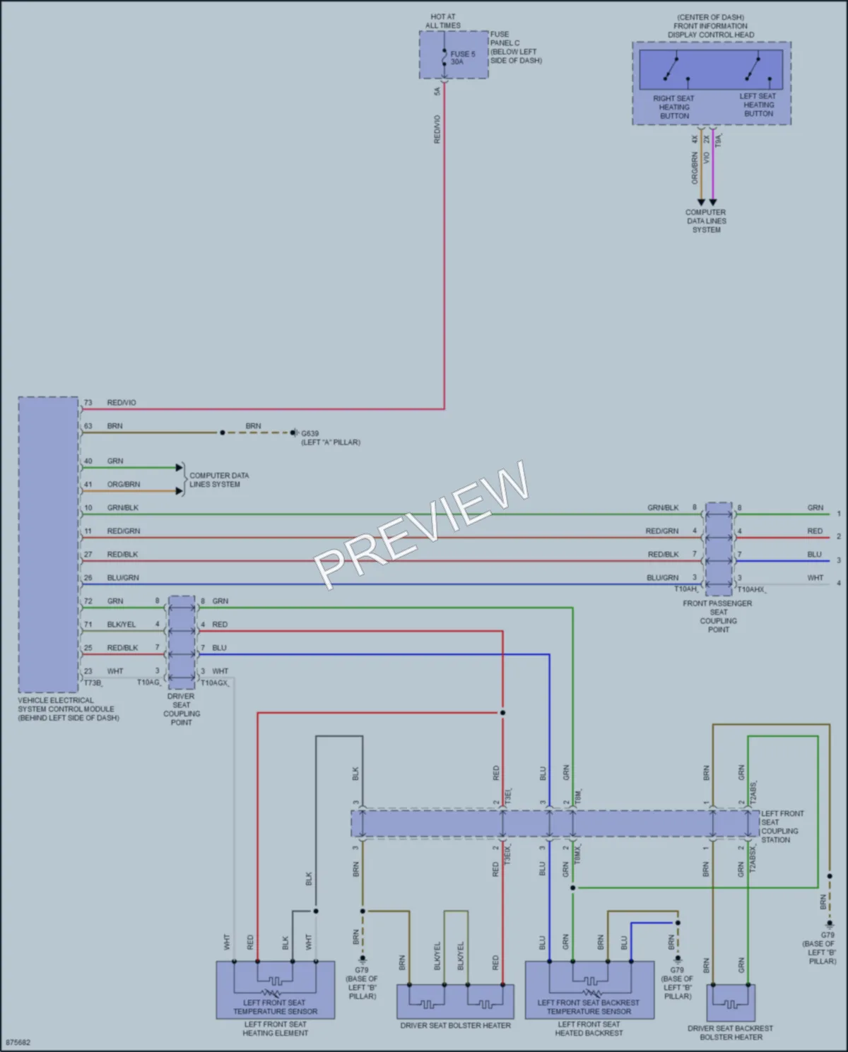 2024 Audi A8L Power Seats wiring diagram preview