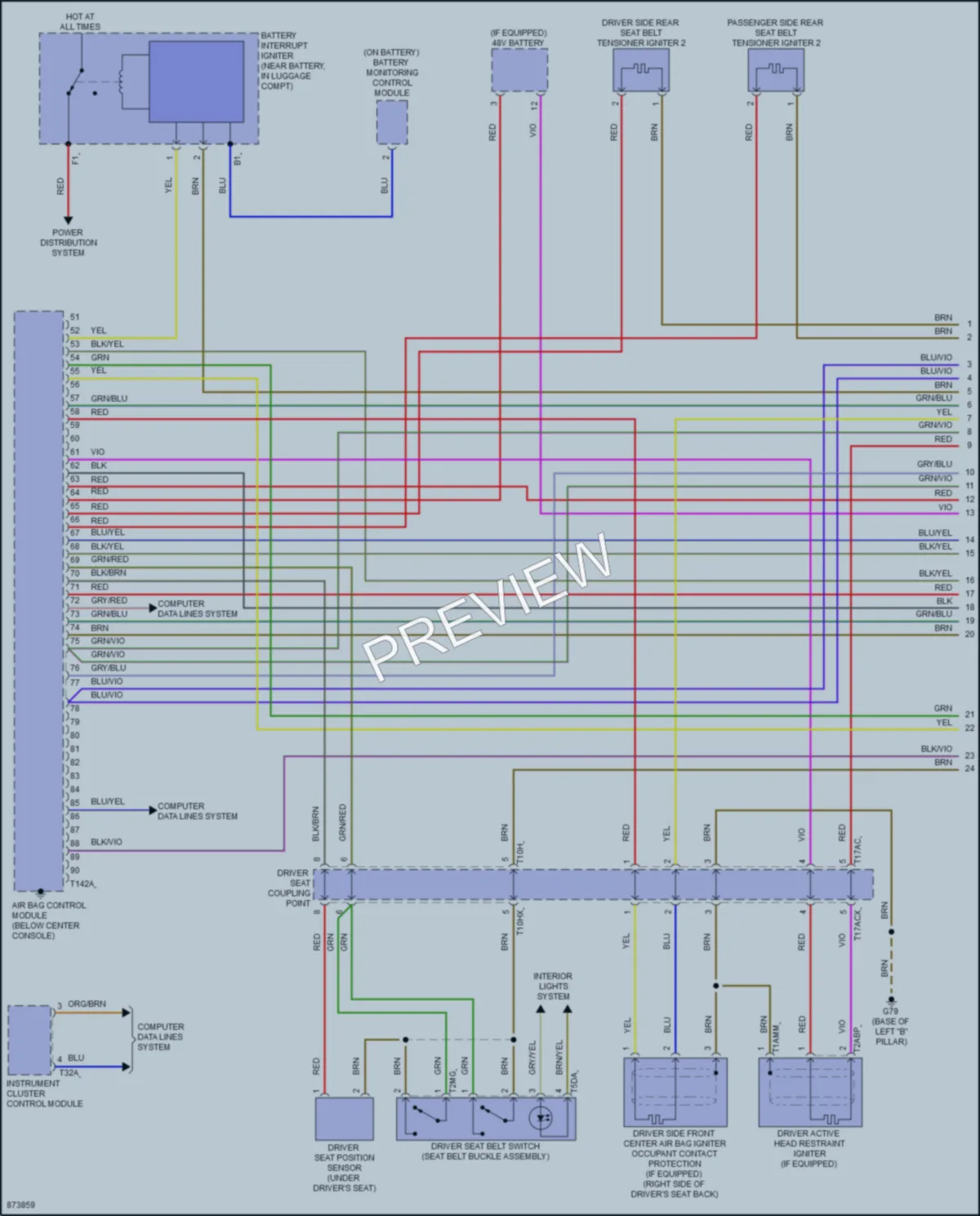 2024 Audi A8L Supplemental Restraints wiring diagram preview