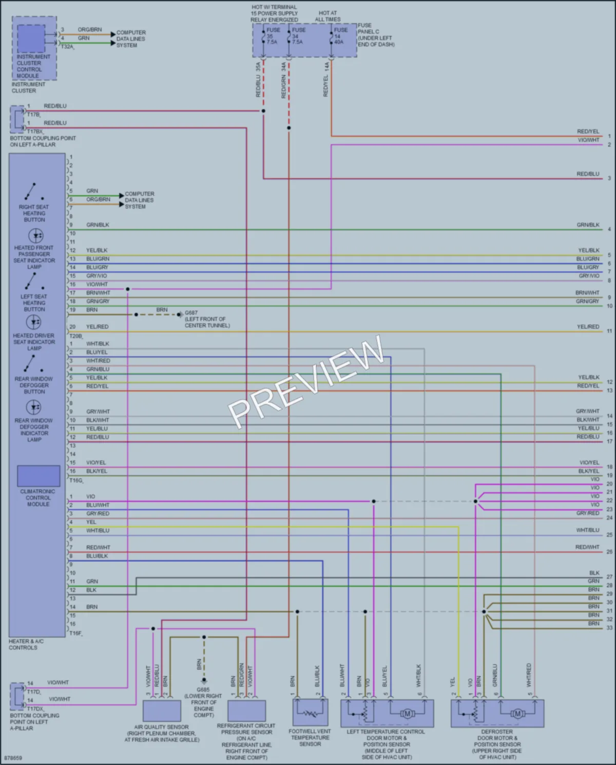 2024 Audi Q3 Air Conditioning wiring diagram preview
