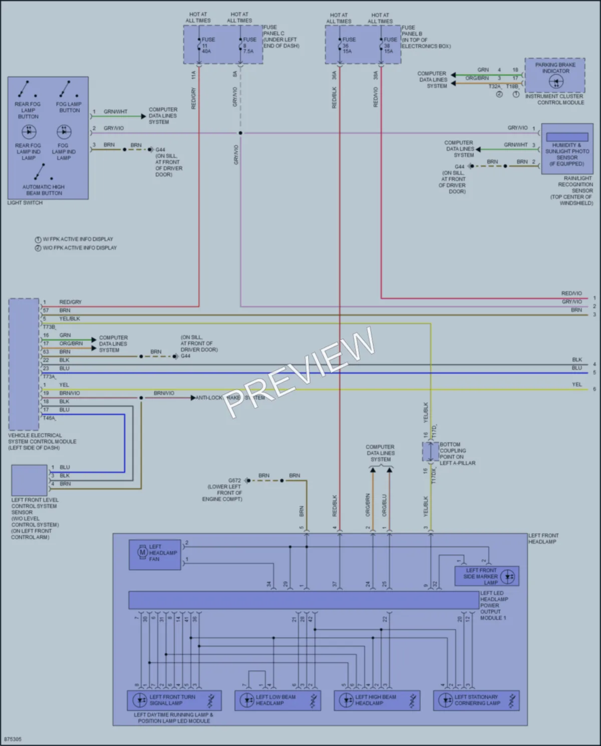 2024 Audi Q3 Headlights wiring diagram preview